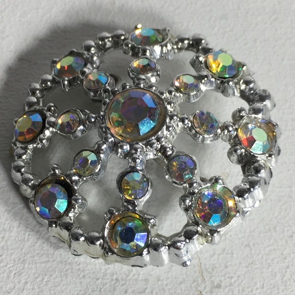 Vintage Faux Stone Silver Tone Brooch/Pin - Picture 1 of 8